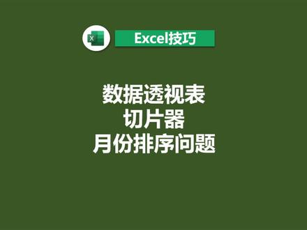 Excel切片器月份排序问题 #excel技巧 #excel