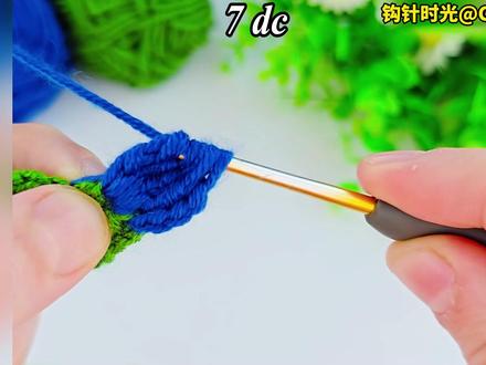 蓝色玫瑰花一体编织教程 #手工 #手工diy #钩针编织 #钩针教程 #玫瑰花编织