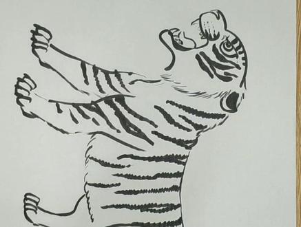 简笔画猫科动物2教你画老虎#简笔画 #猫科动物 #老虎 #美术 #少儿