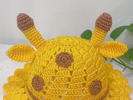 合股冰丝线儿童小鹿帽子教程四 #儿童夏凉帽 送工具送教程三团19.9,可拼色