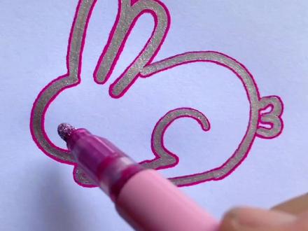 中秋节到了,画个玉兔。#简笔画 #一起学画画 @抖音小助手