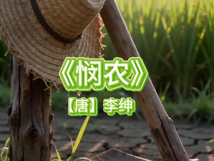 第四集 | 《悯农·其二》陪娃背古诗,AI动画版启蒙古诗!带娃读懂每一粒粮食的来之不易,从小养成珍惜粮食的好习惯~画面温暖治愈,节奏舒缓,娃看两遍就能跟着念!#ai动画 #幼儿早教 #唐诗三百首 #带娃学习 #古诗词