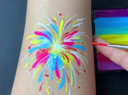 烟花彩绘教程,零基础有手就能学会,赶快跟着练习起来吧#彩绘教程 #烟花彩绘 #零基础学画画 #宁宁彩绘 #节日彩绘