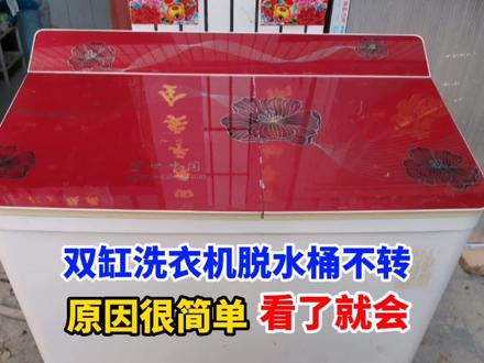双缸洗衣机脱水时脱水桶不转,原因很简单,一看就会 #家电维修 #洗衣机维修