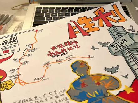 #抗日战争胜利80 周年#手抄报,画得热血沸腾。