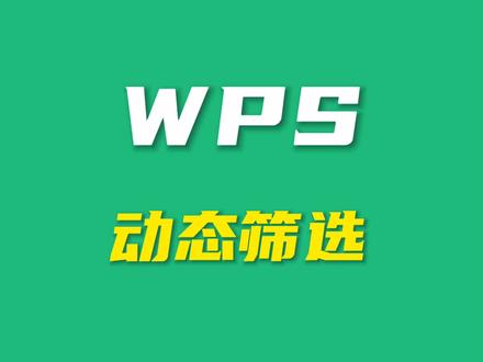 如何在WPS当中实现动态筛选?#excel技巧 #WPS #宏