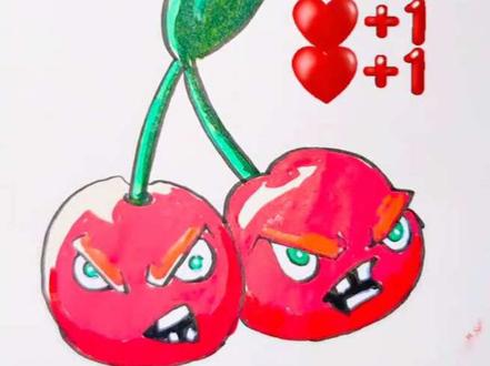 小黑子和哥哥一起画樱桃炸弹💣#植物大战僵尸搞笑视频 #日常瞎画 #简笔画 #创作者扶持计划 #樱桃炸弹
