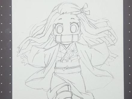 祢豆子起形过程#画画练习打卡 #随手画 #瞎画 #鬼灭之刃 #跟着抖音学画画