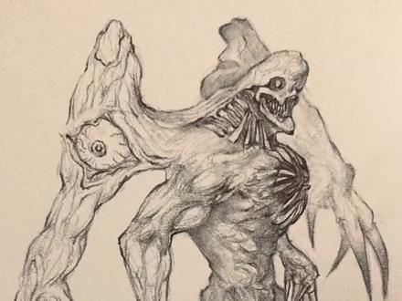 生化危机,食尸者#手绘 #画画 #丧尸 #变异 #生化危机 #Boss #暗黑风格 #科幻