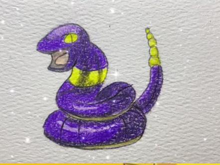 一天一个破壳梦,彩铅手绘简笔画。阿柏蛇,就决定是你了!#精灵宝可梦 #一天一个破壳梦 #简笔画 #彩铅手绘