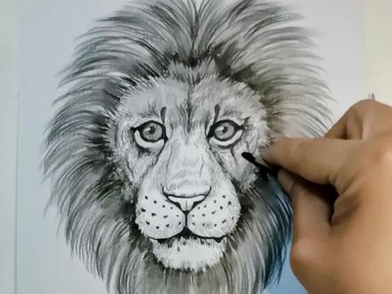 我来教你轻松画狮子#画画 #零基础学画画 #素描 @DOU+小助手
