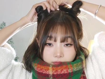 元旦跨年猫猫头教程🎄中短发/发量少版扎法 #发型教程 #中短发 #猫耳朵发型 #跨年 #手残党也能学会的发型