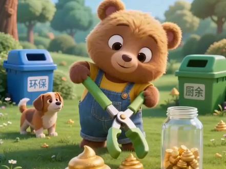 把金色便便放在评论区等小熊来收集 #逗小孩笑的视频 #儿童动画片 #原创动画 #小熊巴博