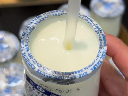 一口回到小时候,还是正宗的酸奶好喝,酸酸甜甜酸奶本身的味道#仙女都在喝什么 #酸奶 #老北京酸奶