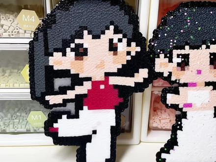 超萌超有个性的田曦薇Q版拼豆小人来咯~ #拼豆 #拼豆豆 #拼豆图纸 #拼豆教程 #田曦薇