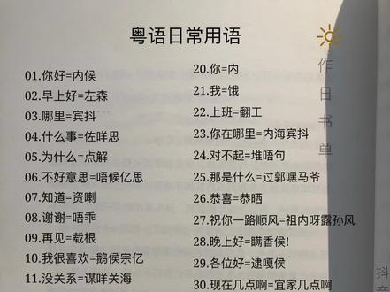 粤语日常用语……#粤语 #文案