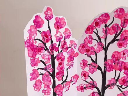 创意美术|春日立体桃树#春季手工 #创意手工 #亲子手工 #幼儿创意手工 #幼儿创意美术