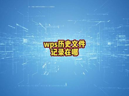 wps历史文件记录在哪?