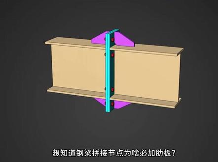 钢梁拼接节点加肋板,小小钢板大作用! #蓝博钢构 #钢结构加工 #钢梁拼接 #钢结构设计 #抖音热点记忆2025