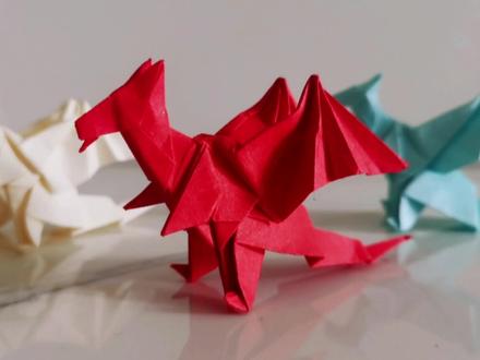 折纸恐龙之喷火飞龙,外型特别逼真,一张纸就能折 #折纸 #手工 #恐龙