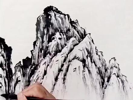 山峰画法详解示范#国画艺术 #画画手绘 #中国国画 #画 #传统国画