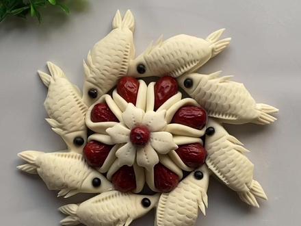 八条小鱼枣花馒头详细做法 #面食分享 #花式馒头做法 #一学就会 #枣花馍