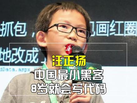 他是中国最小黑客,8岁自学编程,12岁创建网站,如今怎样了? #汪正扬 #教育 #黑客 #网络安全 #人物故事
