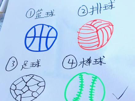 几秒教你画不同的球 👏👏 #简笔画 #挑战 #有趣的知识又增长了 #小妙招大作用 #跟着抖音学画画