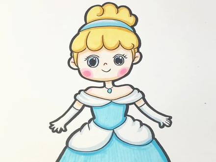 有没有小朋友喜欢灰姑娘哇,灰姑娘的简笔画教程来喽#一起学画画 #简笔画 #创意美术