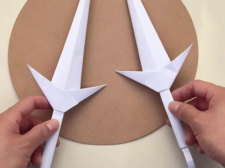 三张A4纸就能折火影飞雷神•苦无!非常简单!快和娃一起安排!#手工diy #手工 #自制玩具 #折纸 #亲子手工