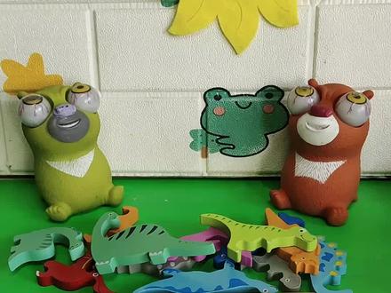 熊大熊二会拼恐龙拼图了!