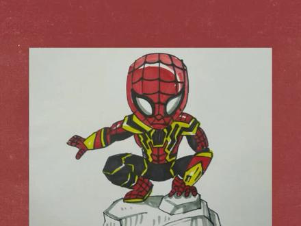 【简笔画教程】简笔画蜘蛛侠。#少儿美术 #儿童画 #画画#简笔画 #蜘蛛侠 #一起学画画