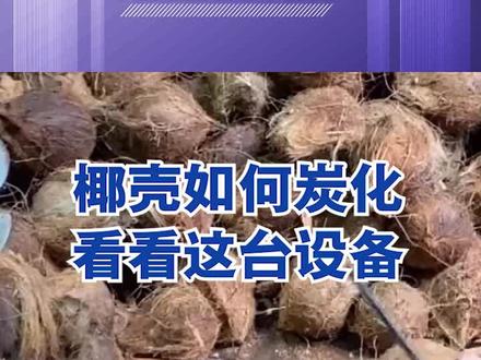 废弃的椰子壳经过炭化炉高温碳化,出来就是市场供不应求的椰壳炭#木炭机 #烘干机 #卧式炭化炉