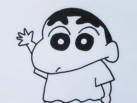 蜡笔小新简笔画 #卡通人物 #春天你好 #一看就会 #儿童画