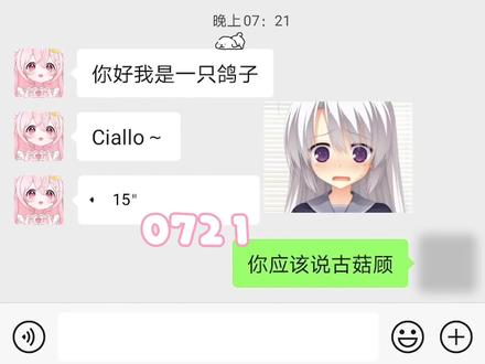 Ciallo~(∠・ω< )⌒☆古菇顾#galgame #疯狂的鸽子 #哈基米 #谷风天音 #千恋万花 参考文献:是Ella