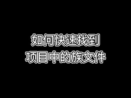 revit如何快速找到项目中的族文件#室内设计#BIM#revit教程