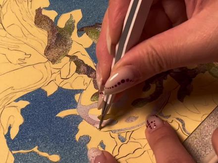 沉浸式沙画 春夜的玉兰 #绘画过程 #沉浸式 #助眠#玉兰花 #手工DIY