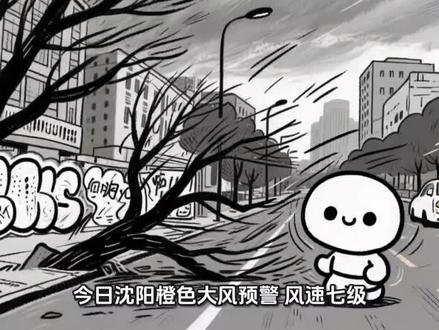温馨提示:大风预警 注意安全 #大风预警 #沈阳