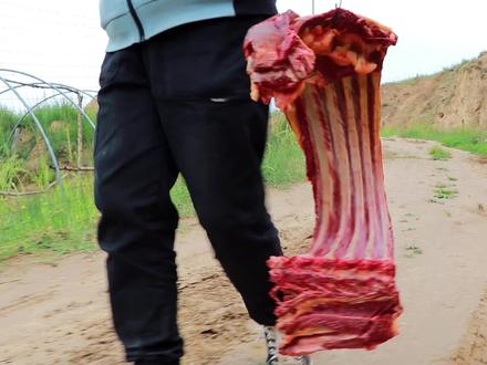 480买块大驴排,春姐做红烧驴排吃,弟弟笑着说这是地上的龙肉 #新农人计划2021 #抖音美食创作人