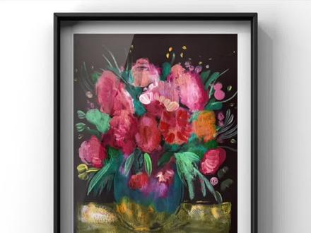 吹塑版画瓶花制作过程#少儿美术 #画室 #创意美术素材分享