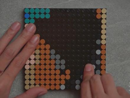 积木像素画《戴珍珠耳环的少女》我的手还是挺好看的