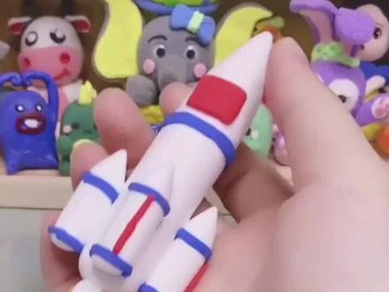 🐘大象粘土116|神州十二号发射成功,捏个神州十二号#火箭 庆祝一下吧#超轻粘土手工 #神州十二号