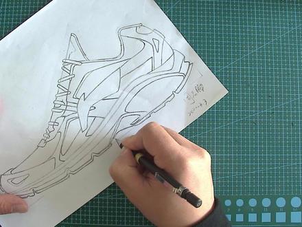第2课 慢跑鞋手绘线稿造型#手绘 #鞋子设计 #跑鞋