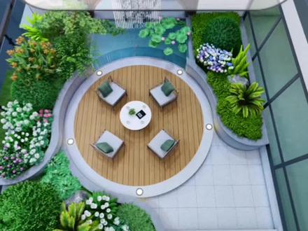 20平露台,想养鱼种花喝下午茶,能满足吗? #庭院花园 #庭院设计 #屋顶花园 #露台花园 #露台设计 #露台花园 #本美设计