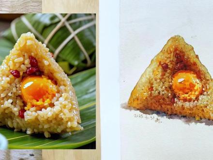 简简单单画个粽子 #水彩 #手绘 #粽子 #端午节安康