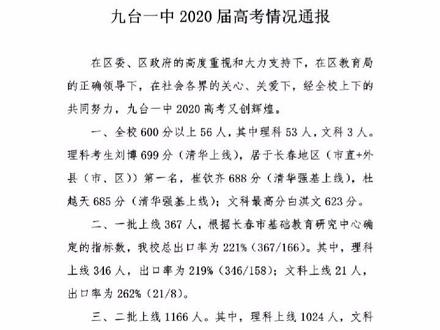 欢迎莘莘学子选择九台一中!!