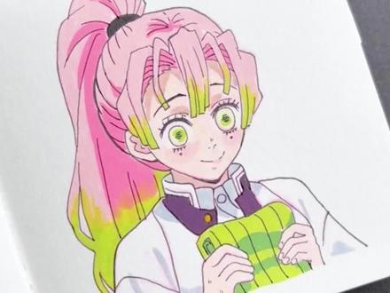 当蜜璃换发型 #蜜璃 #鬼灭之刃 #绘画教程 #临摹手绘