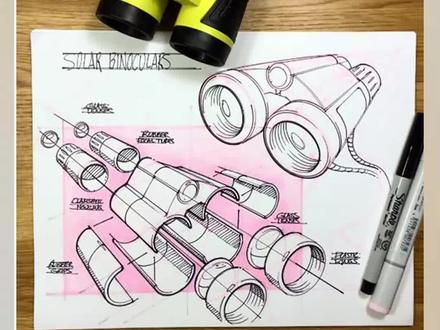 产品手绘表现技法之产品结构爆炸图~#设计分享 #工业设计 #产品设计 #快题 #考研 #手绘