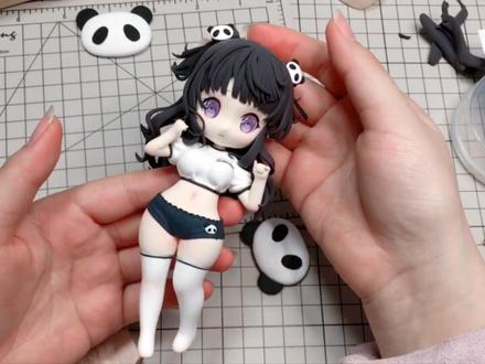 养不起,造一只吧#超轻粘土 #手工 #熊猫 熊猫拟人