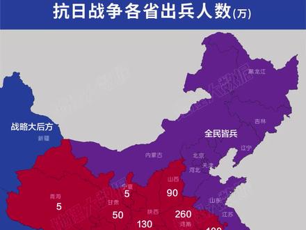 抗日战争各省出兵人数 抗日战争各省出兵人数